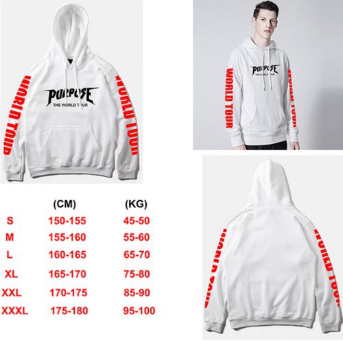 purpose tour hoodie white