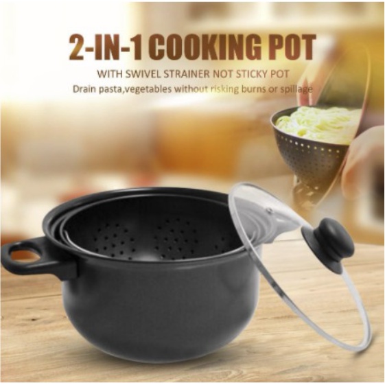 Multifunctional Cooker Cooking Pot With Strainer Home Food Cooking Pot