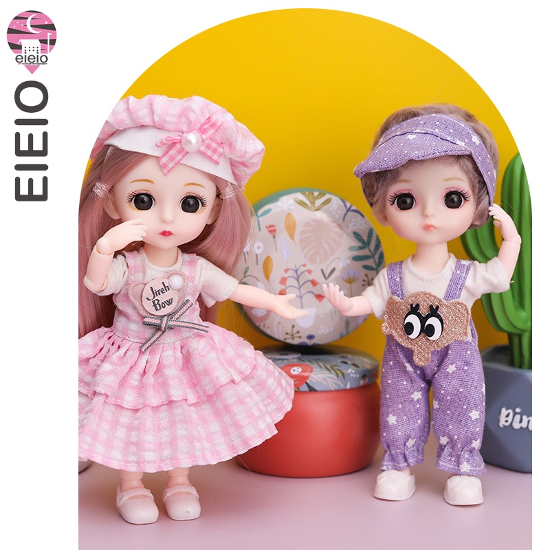 LNew 16 cm BJD Mini Doll 13 Movable Joint Girl Baby 3D Big Eyes