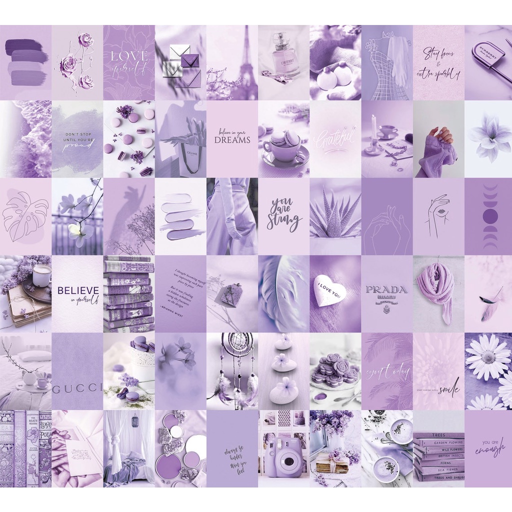 Pastel Purple Lavender Photo Collage Kit Aesthetic 50pcs Shopee Philippines