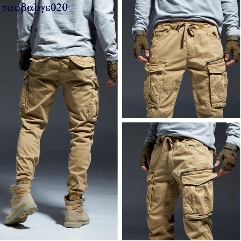 khaki pants with zipper pockets