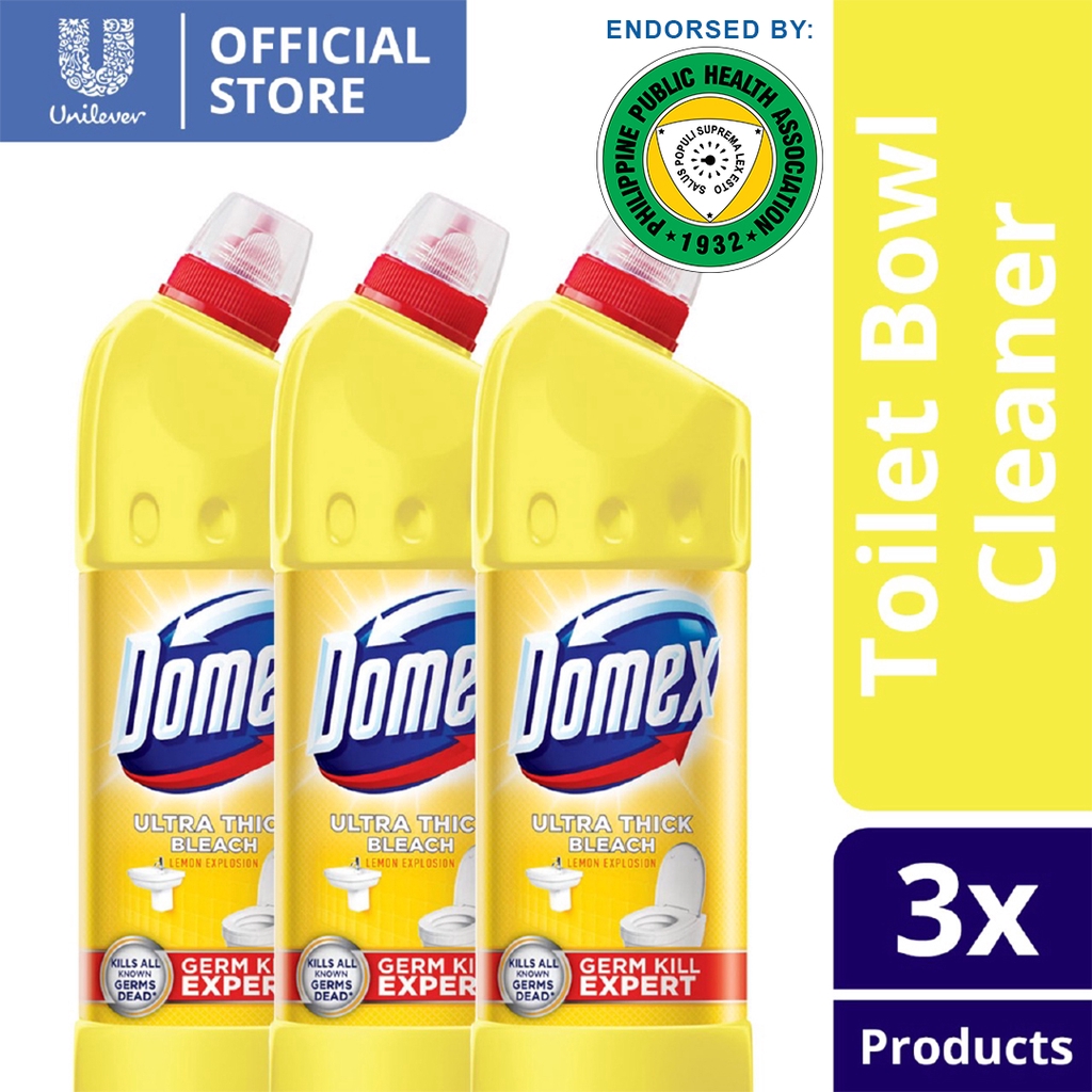 Domex Ultra Thick Bleach Toilet Cleaner Lemon 500ml Bottle 3x Shopee Philippines