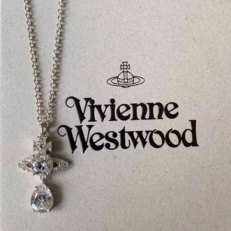 Vivienne Westwood Super Flashing Saturn Full Diamond Necklace Water ...