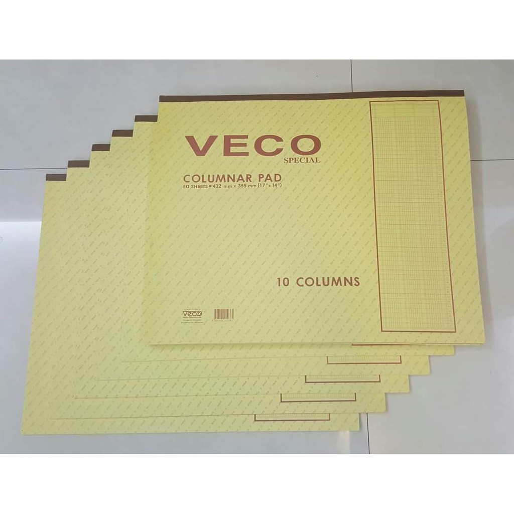 VECO COLUMNAR PAD 10 COLUMNS (10 COLUMN WORKSHEET) Shopee Philippines