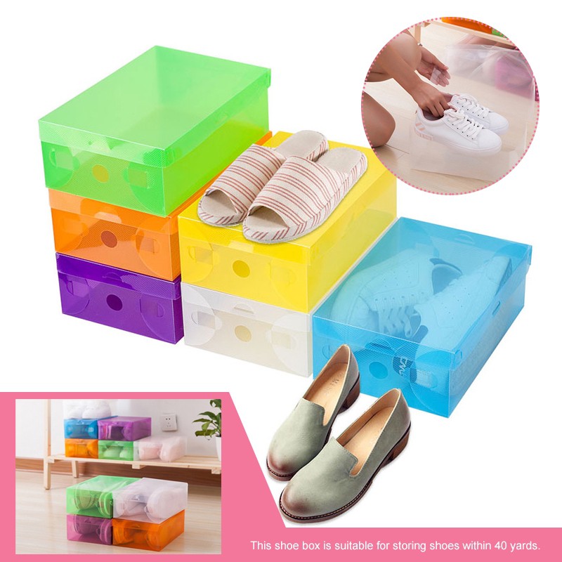 Transparent Shoes Storage Box Case Stackable Drawer Shoes