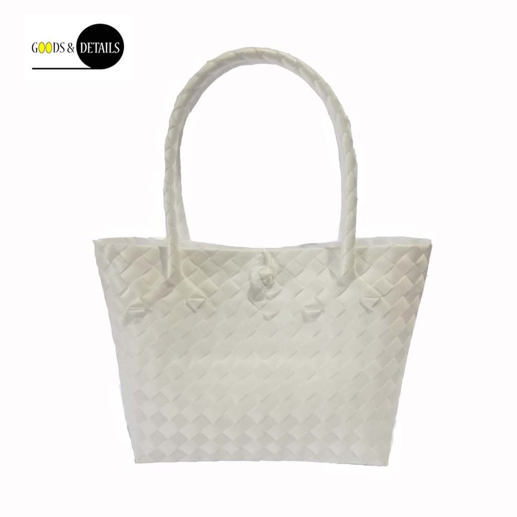 Modern Bayong Bag with lock (White) Shopee Philippines