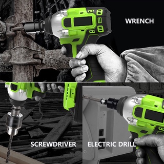 288VF Rechargeable Cordless Power Wrench Heavy Duty Impact Wrench Drill Bit Screwdriver Power Tools #7