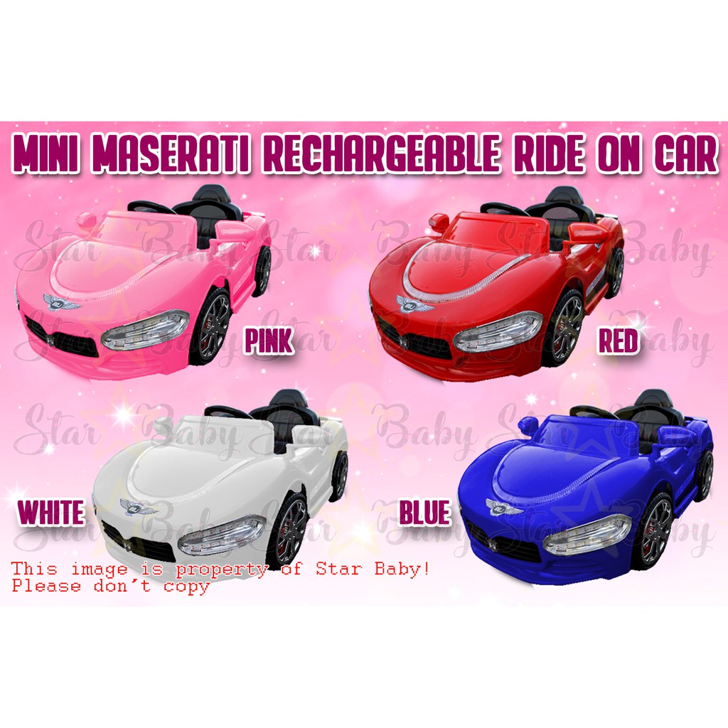 pink maserati ride on car
