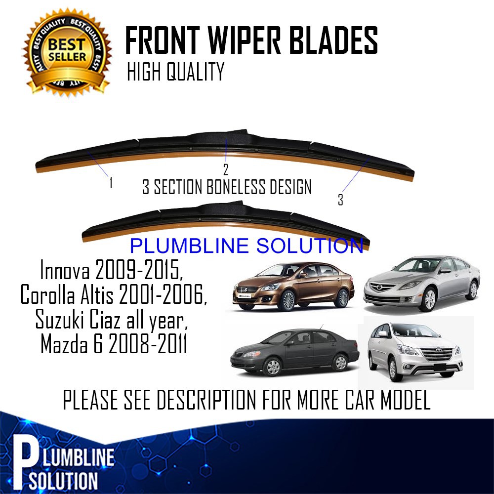 2009 corolla wiper blade size