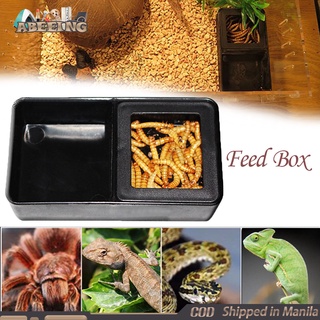 2 Grid Pet Plastic Reptile Feed Box Food Water Dish Bowl For Tortoise Gecko Lizards Spiders Python