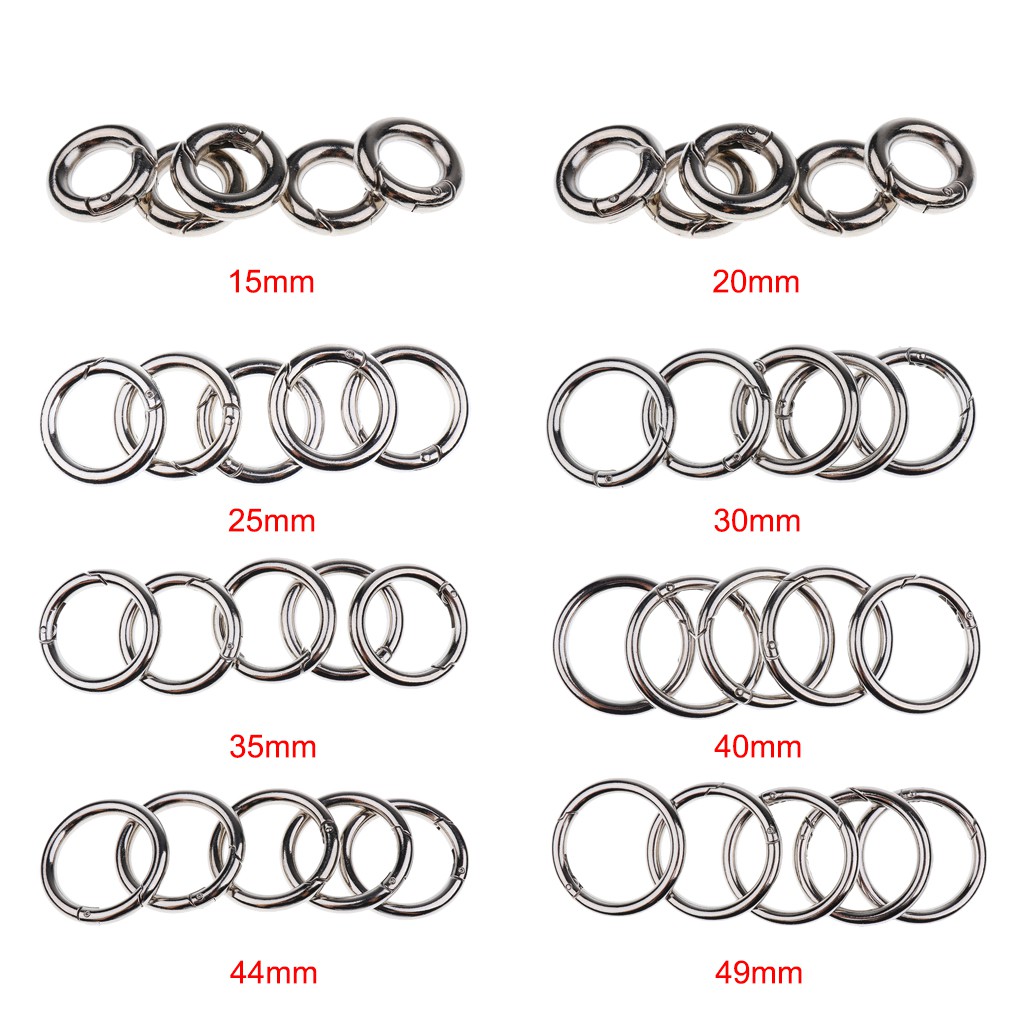 6Pcs Aluminum Alloy Clip Hanging Buckle Circle Round Carabiner Hook Keychain ODH 
