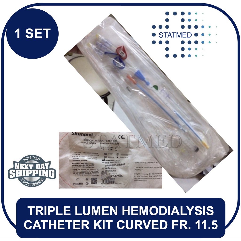 Triple Lumen Hemodialysis Catheterization Set Internal Jugular (IJ