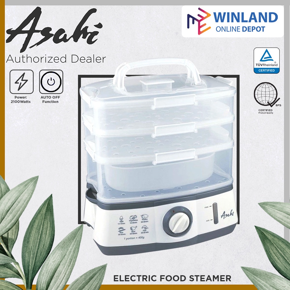 ASAHI by Winland 3 Layer Electric Food Steamer with Free Food Tray and