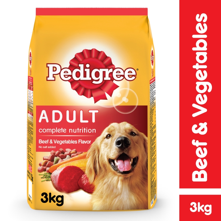 Pedigree Adult Beef & Vegetables Dry Dog Food (3kg) | Shopee Philippines