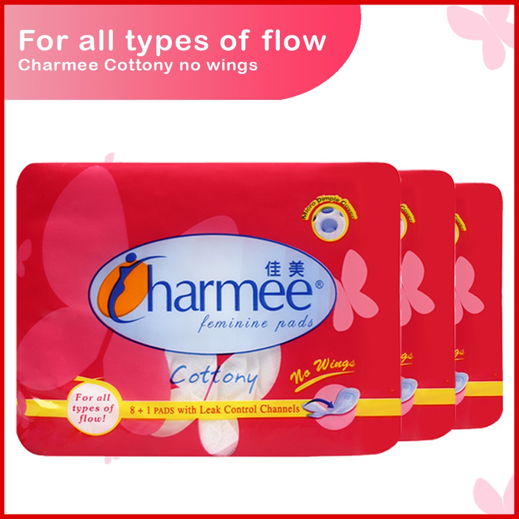 Charmee Sanitary Napkin for All Flows w/o wings 8's x 3 Shopee