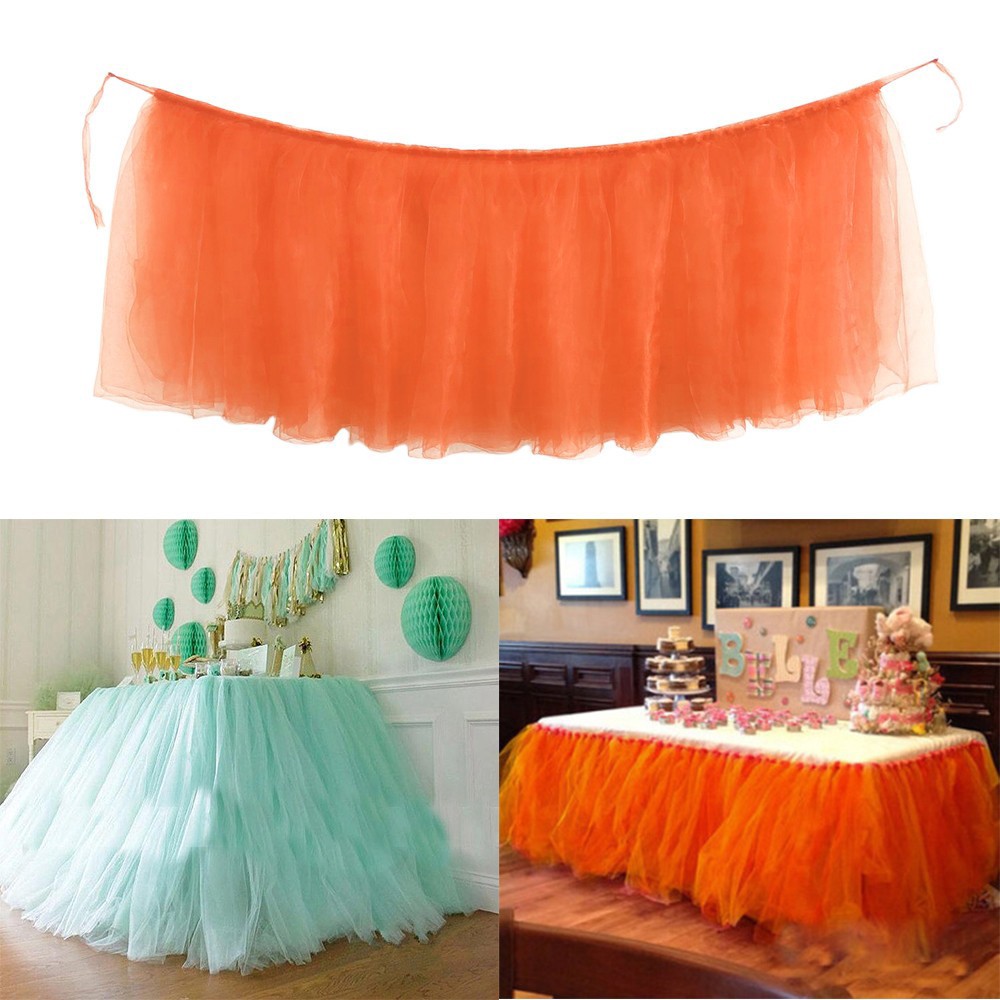 B Yezijin 1PC Table Skirt Cover Birthday Wedding Festive Party Decor Table Cloth 40X32 Inch Table Skirt 