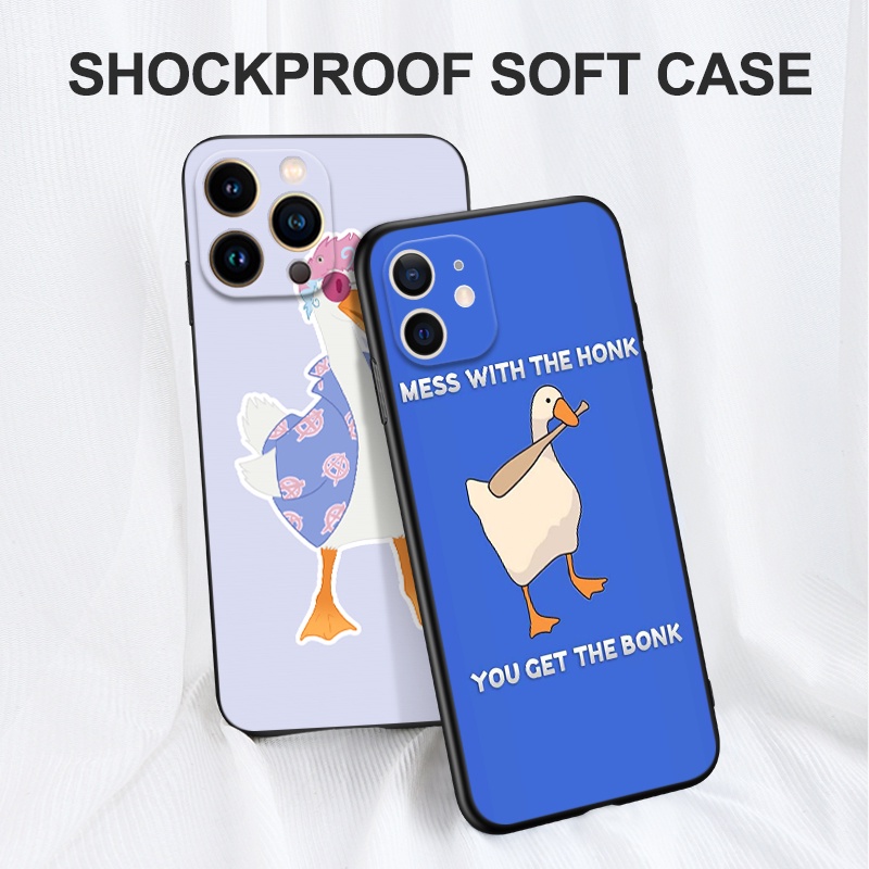 Case For Iphone X Xr Xs Max Soft Silicon Phone Black Tpu Cover Untitled Goose Duck Shape Shopee Philippines