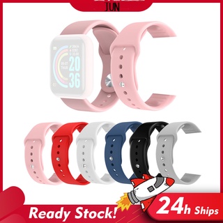 JUN [6 Colors] Y68 Smart Watch Strap Silicone Soft TPU Waterproof Wristwatch Replaceable Straps Bracelet D20 Smartwatch