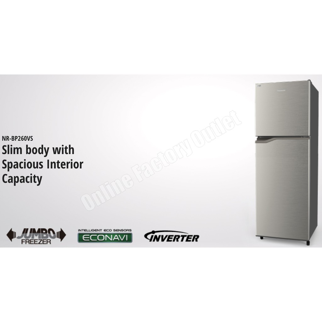 Panasonic Nrbp260vs 9 0cuft Two Door Inverter Refrigerator Shopee Philippines
