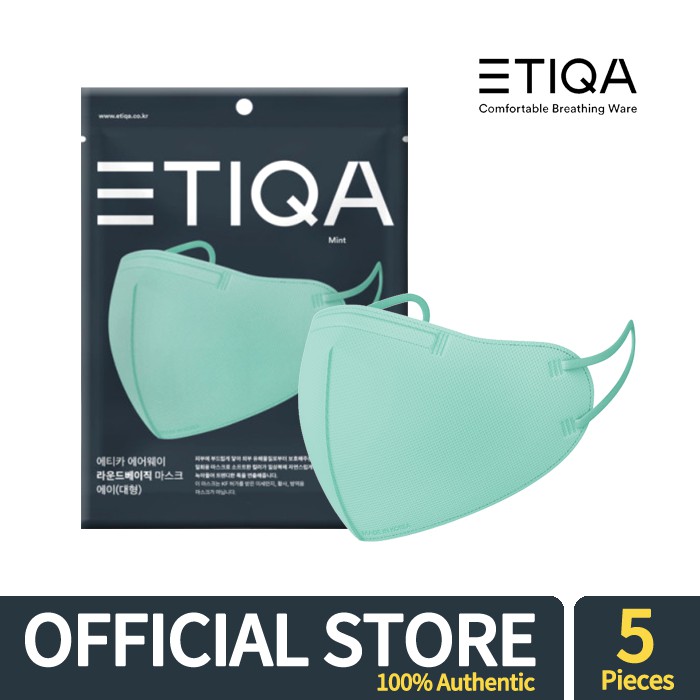 Mint ETIQA Mask Airway Round Basic Mask A 5 Pieces Bundle | Shopee ...