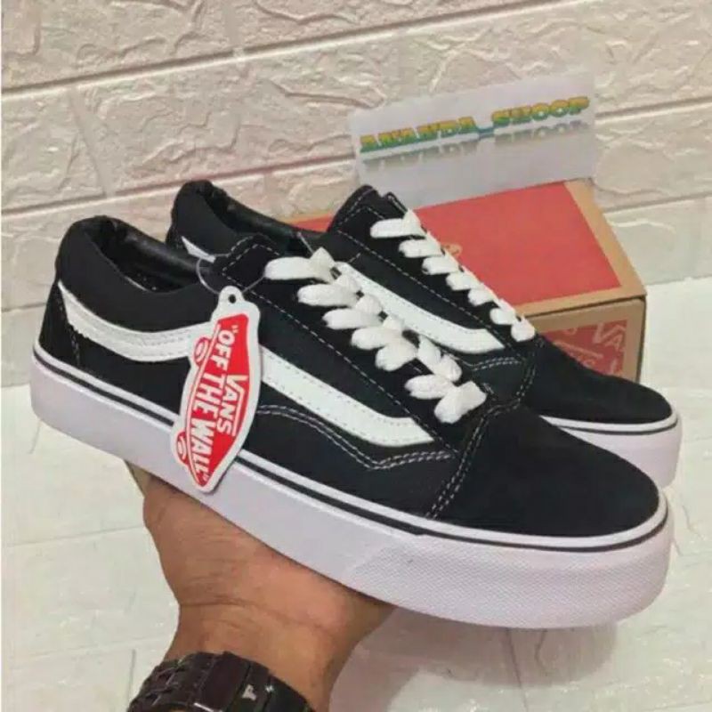 Oldschool Black White Dt Premium Vans Shoes | Shopee Philippines