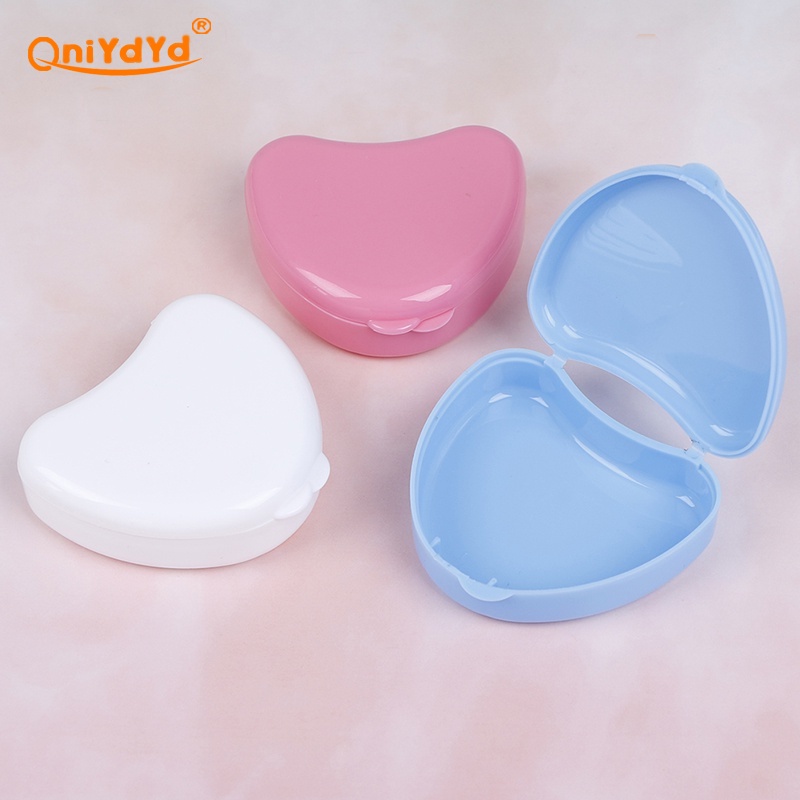 Dental retainer box for denture teeth mouth guard storage heart shape ...