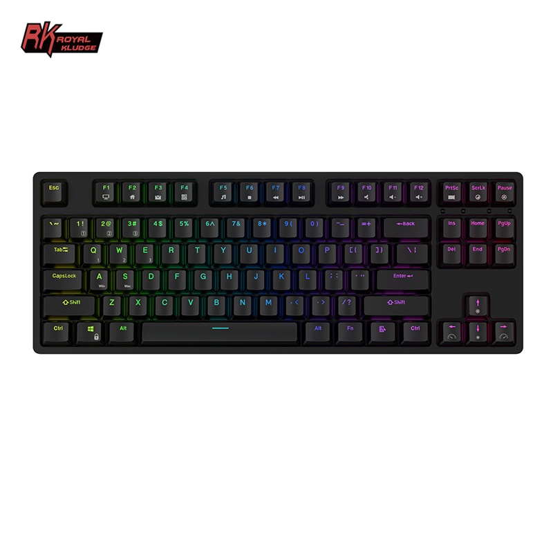 RK ROYAL KLUDGE 87 Keys Hot Swappable Wired Backlit RGB Tkl Teclado ...