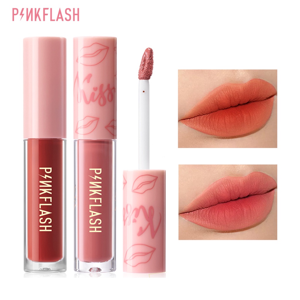 PINKFLASH 2 Pieces Liquid Lipstick Set Soft Matte Bitten Lips Look VE