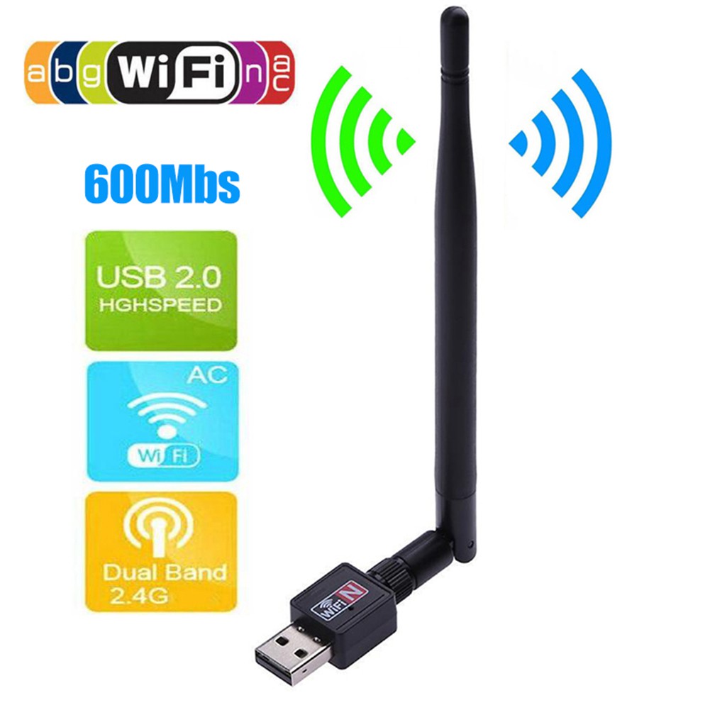 Wireless 600mbps Usb Wifi Router Adapter Pc Network Lan Card Dongle With Antenna Shopee Philippines