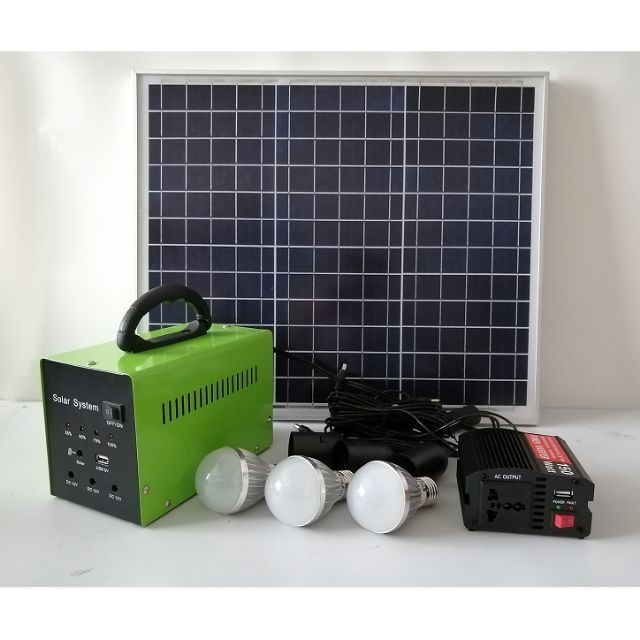 AC/DC Portable Solar Generator 300W Peak Output 150W Inverter LiFePO4 Battery w/ 50W Solar Panel