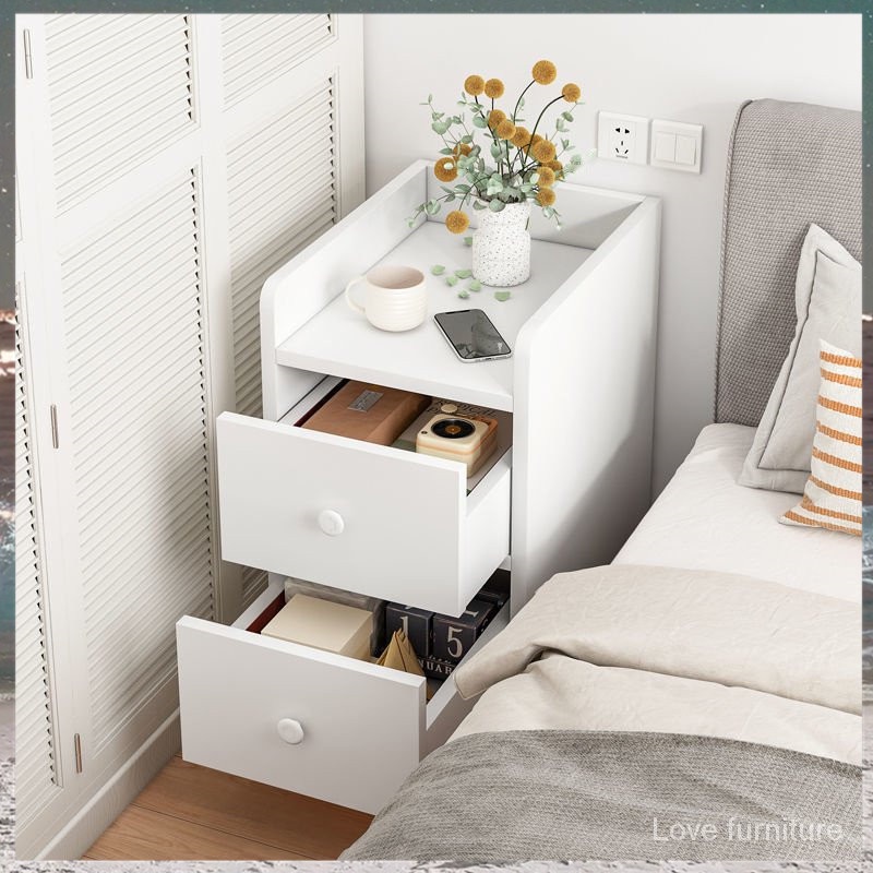 Ultra-Narrow Bedside Table Simple Modern Mini Small Bedside Cabinet