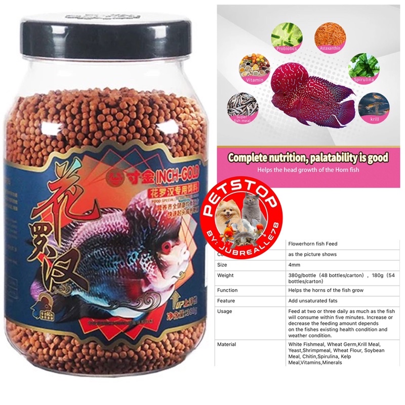 Flower Horn Feeds, Flowerhorn Floating pellets ( Head Growth and