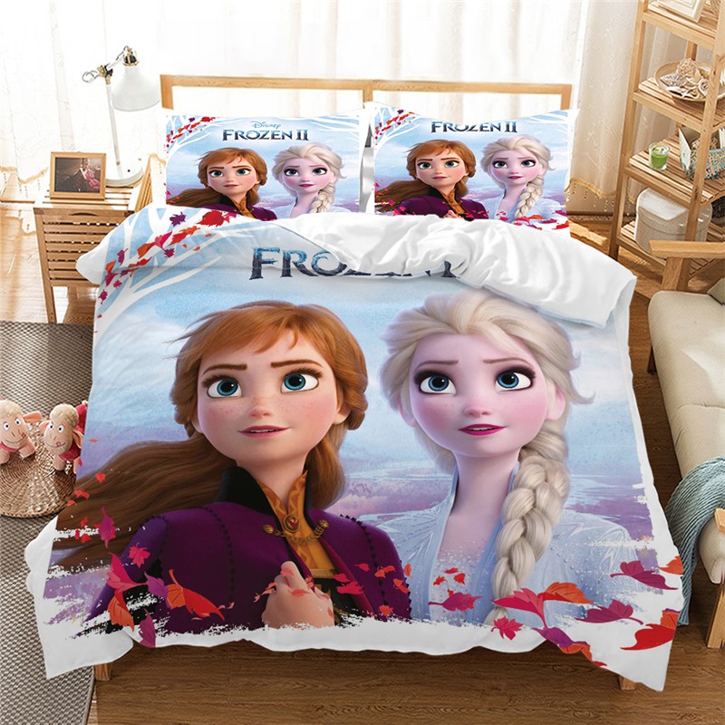 Frozen Anna Elsa Bedding Set Queen King Size Bed Set Children Girl Duvet Cover Comforter Bedding