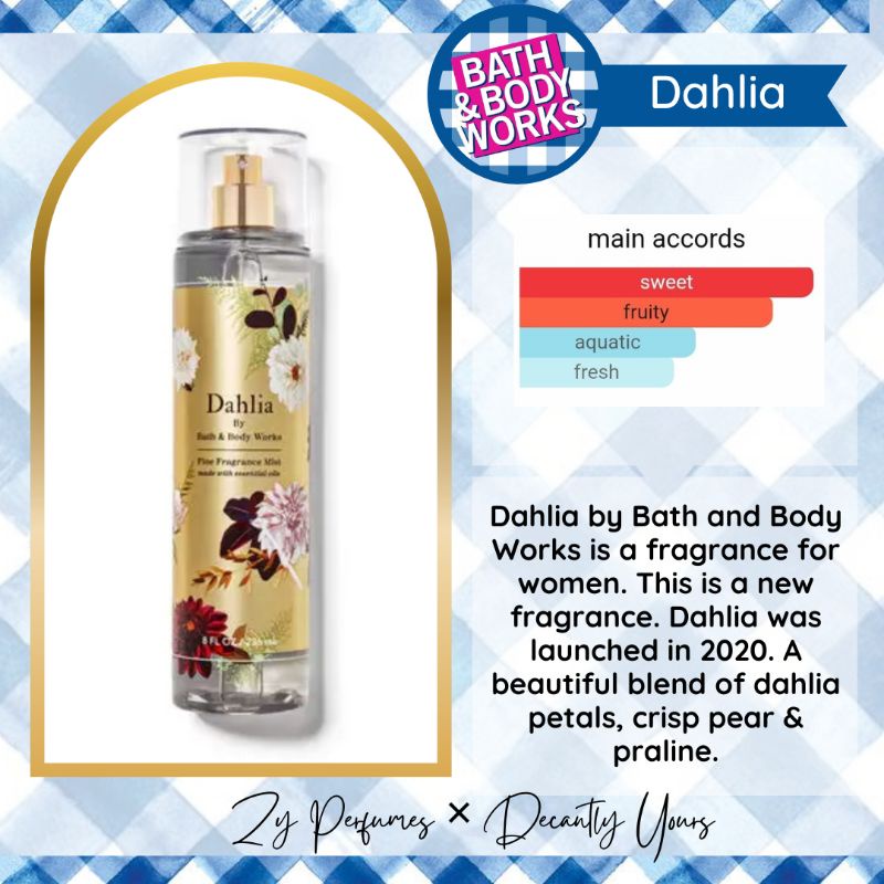 Bath & Body Works Dahlia Fine Fragrance Mist 8 fl.oz./236ml Shopee Philippines
