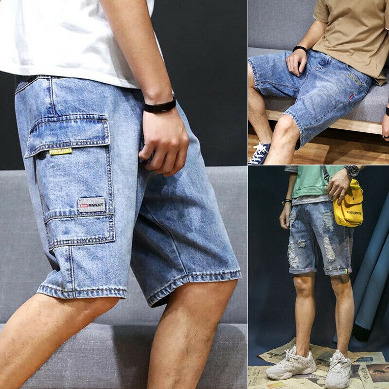 mens short jean shorts
