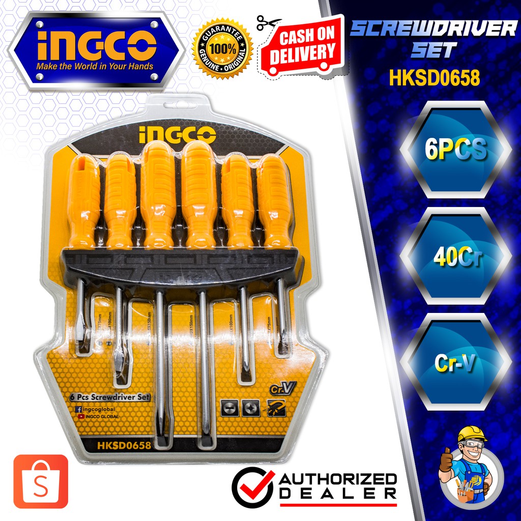 INGCO 6 pcs Screwdriver Set (HKSD0658) | Shopee Philippines