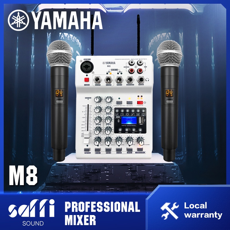 Yamaha M8 mixer has a built-in sound card and 2 wireless microphones ...