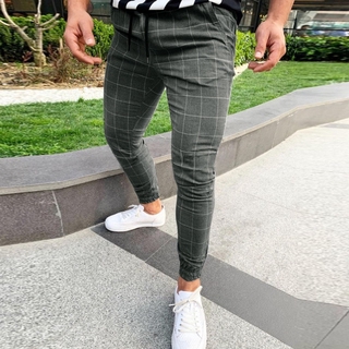 skinny fit plaid pants
