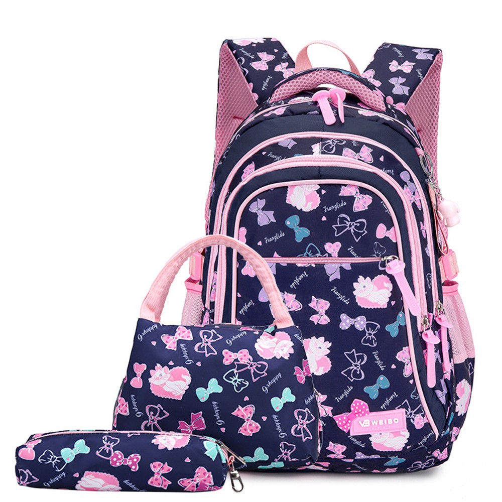 light blue pink backpack