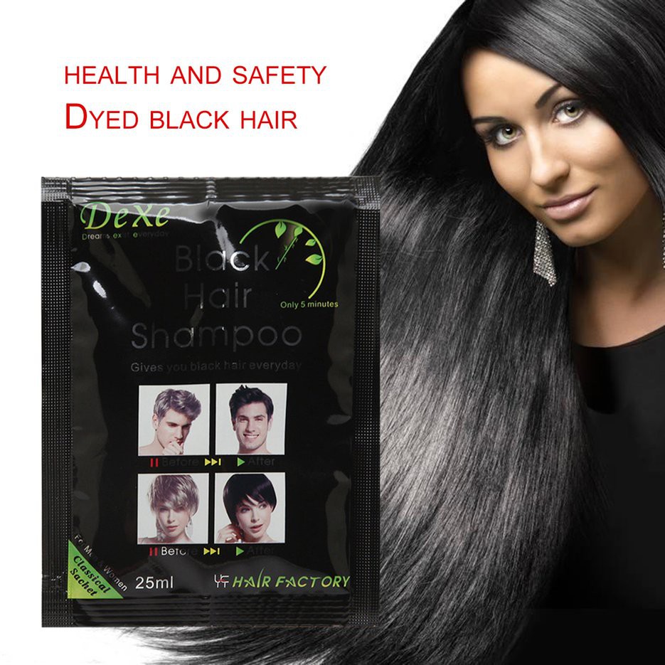 Hotsale 10pcs Natural Safe Black Hair Dye Cream Shampoo