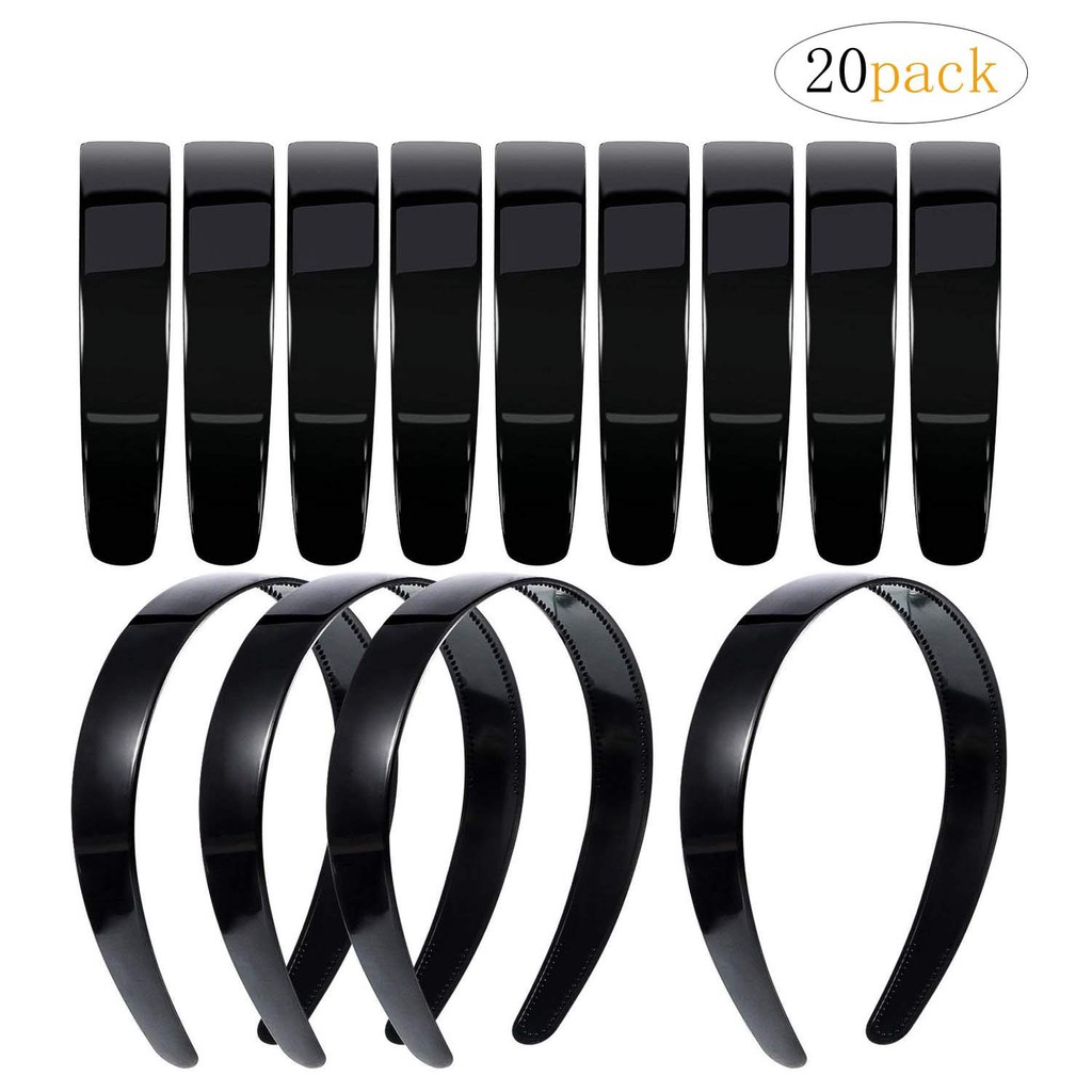 Hb961 12pcs 2cm Black Hard Plastic Headband Hair Band For Women Girls Shopee Philippines