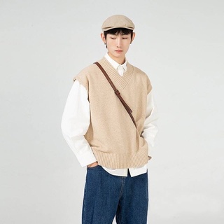 DS Korean V Collar Sweater M-2XL Korean College Style Sweater Vest For Men Ins V neck Knitted Tops #7
