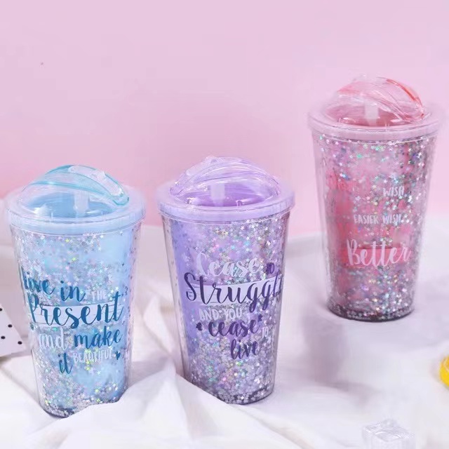 Fxion Cute Tumbler Ice Bottle Water Bottle Ice Cup Tumbler Cup With