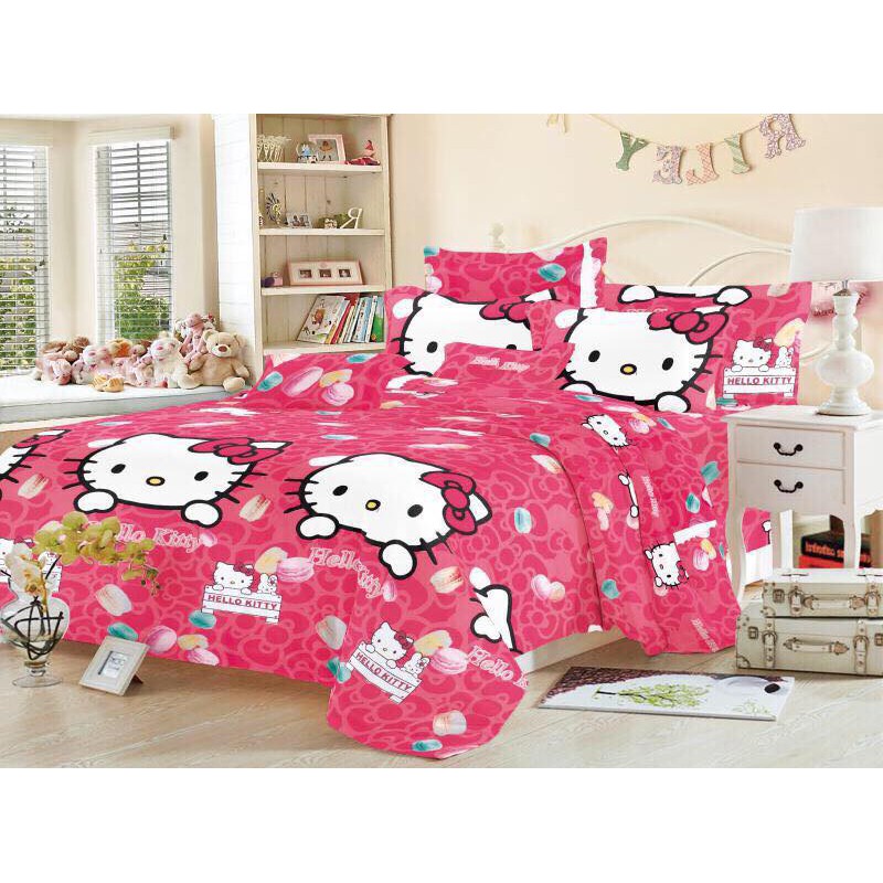 Hello Kitty 4 In 1 Bedsheet Set No Curtain Included Shopee