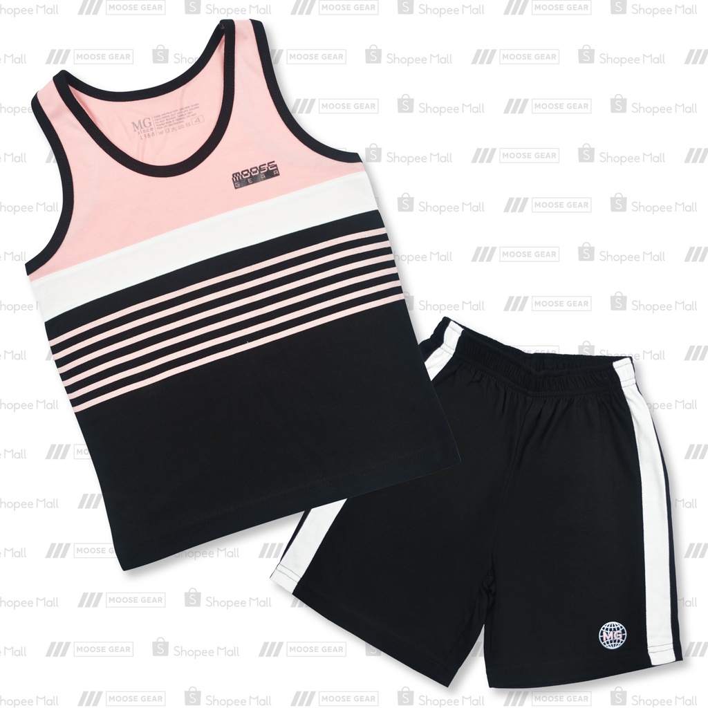 Moose Gear Salmon Pink Combi Sando With Black Short set (SDS-P 10983 CW ...