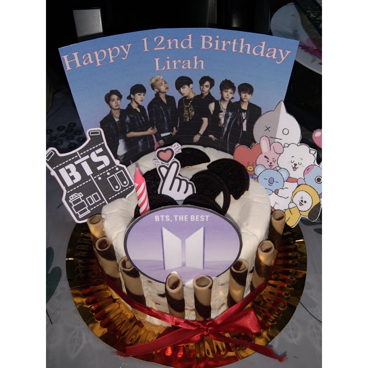 Bts Cake Topper With Dedication Shopee Philippines