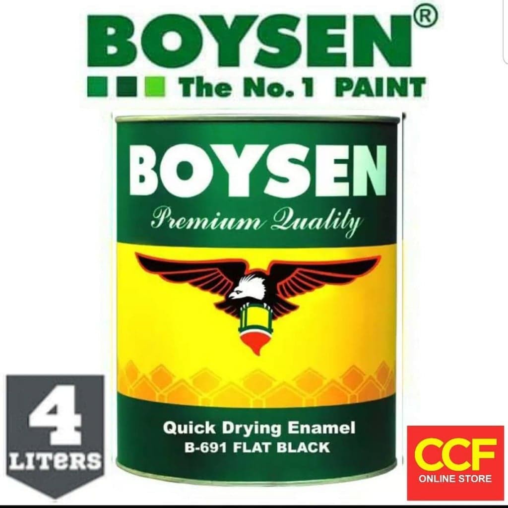 Boysen Quick Dry Enamel Flat Black 4 Liters Gallon Shopee Philippines