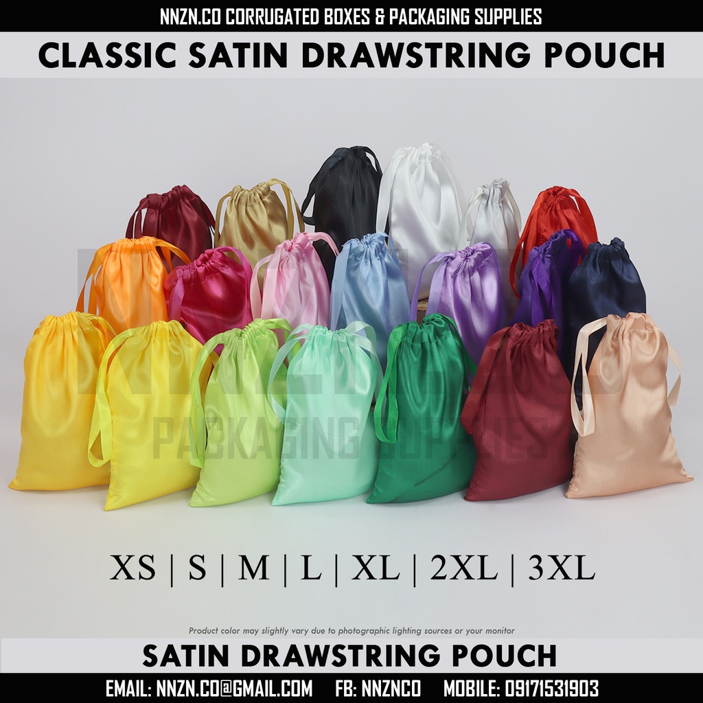 NNZN Classic Silk Satin Pouch Drawstring Dust Bag Gift Bag Luxury Dust