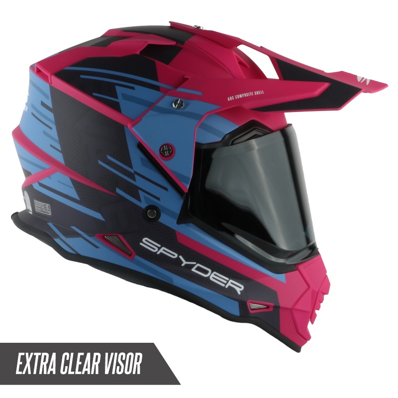 Spyder Dual Sport Helmet with Dual Visor Hex 2.0 GD Series 4 (FREE ...