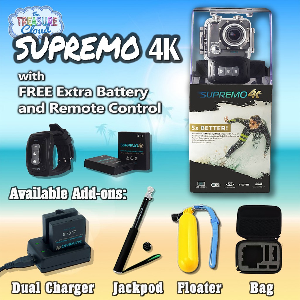 Supremo 4K Action Camera FREE Extra Battery Remote Shopee Philippines